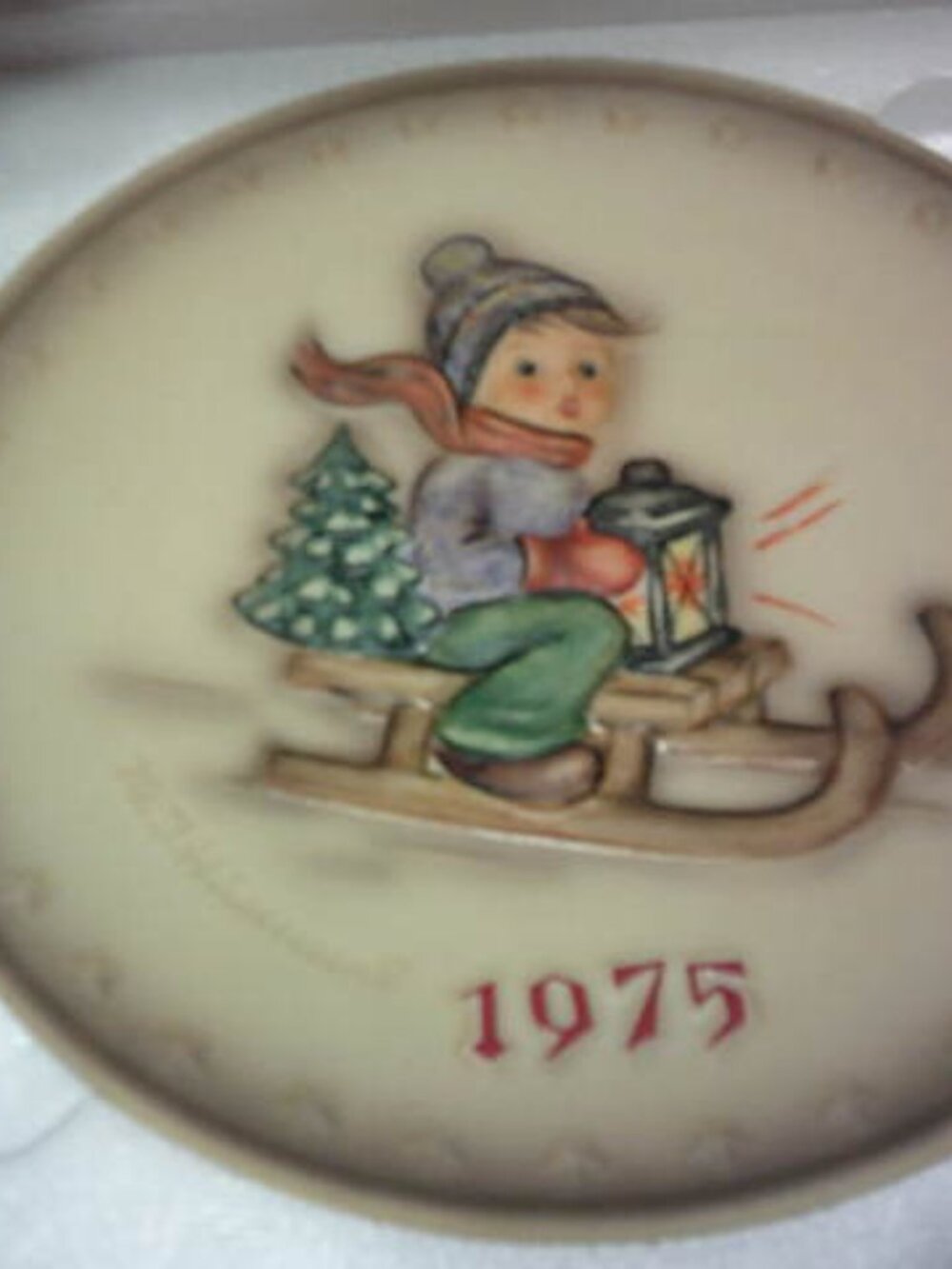 VTG 1975 GOEBEL BY M. J. HUMMEL ANNUAL PLATE W GERMANY "RIDE INTO CHRISTMAS" 🎁